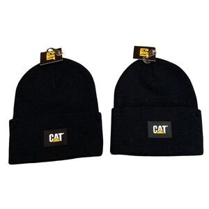 CAT‎ Caterpillar Navy Blue Beanie Hat Knit Cuff Winter Warm Cap